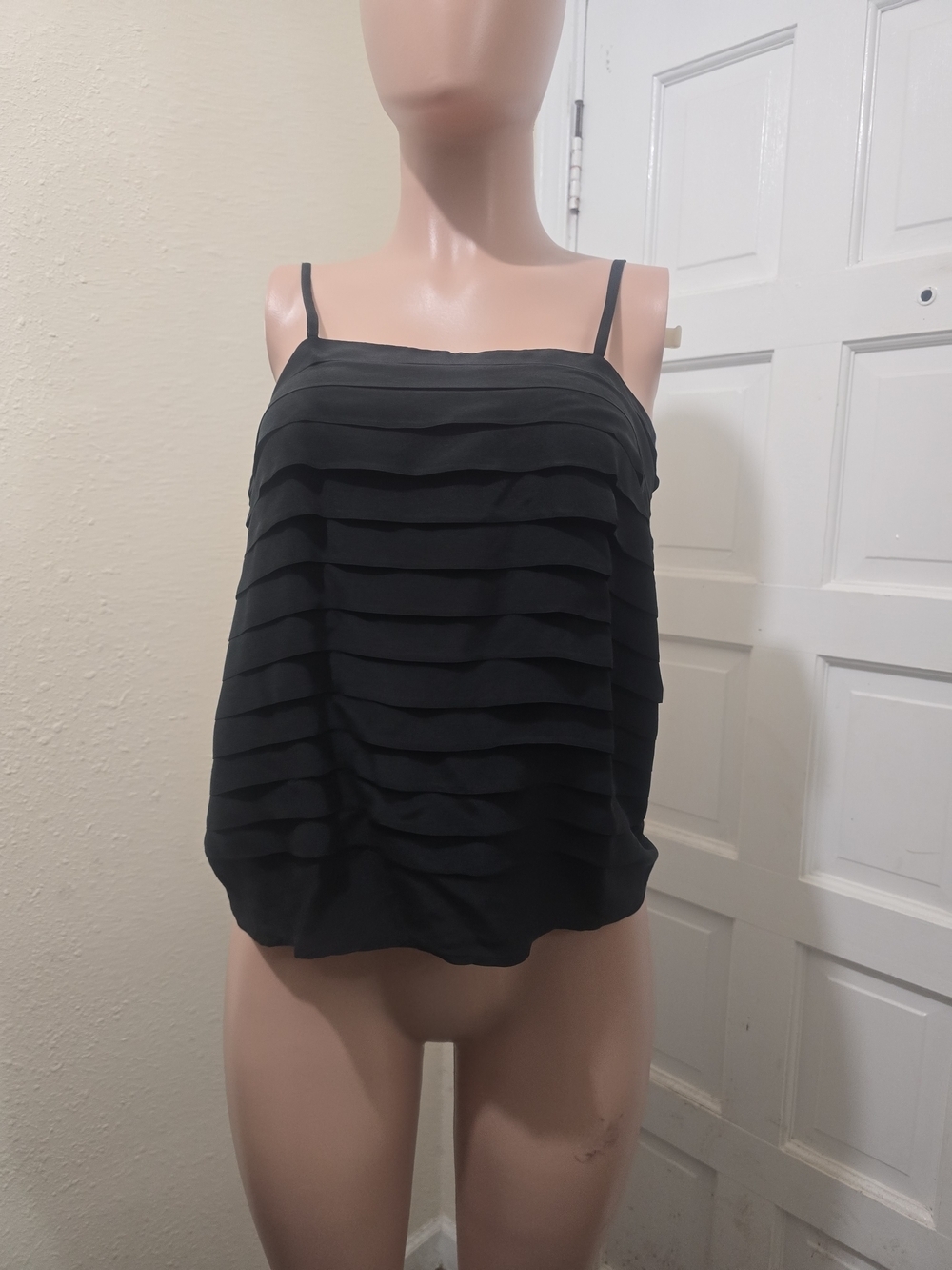 Elegant Black Layered Ruffle Camisole